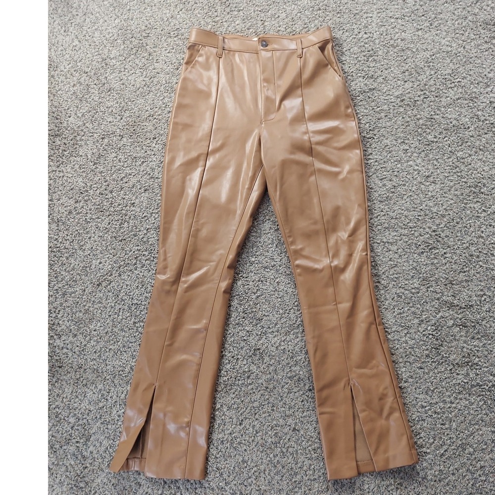 Abercrombie & Fitch Pants Women 10 Brown Skinny Ultra High Rise Vegan Leather